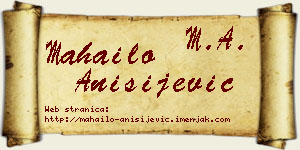 Mahailo Anisijević vizit kartica